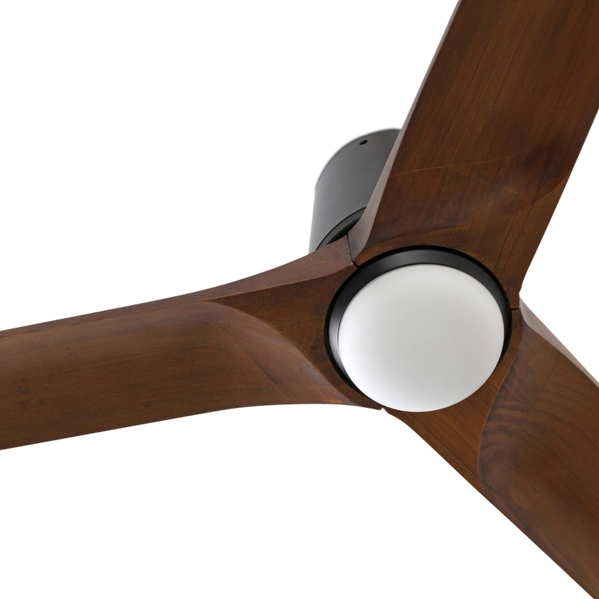 FARO 33839WT-1TW - Ventilatore da soffitto dimmerabile a LED HEYWOOD TUB L LED/10W/230V 2700/4000/6000K pino/nero diametro 132 cm Wi-Fi Tuya + telecomando