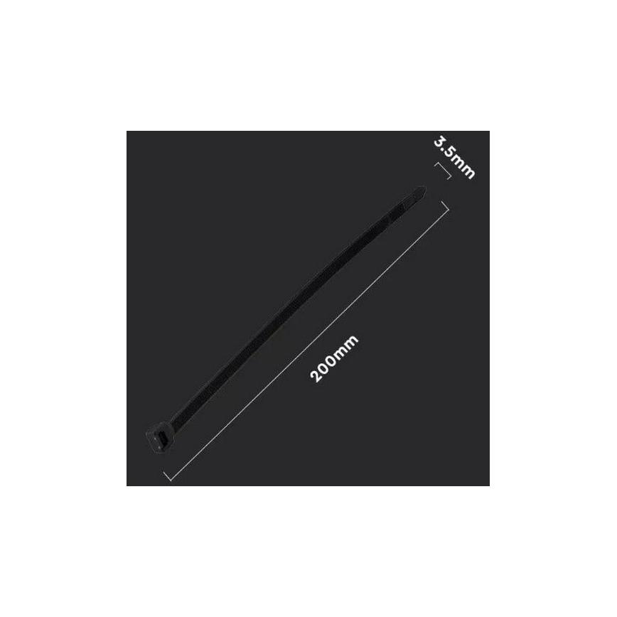 Fascia pieghevole plastica 3,5x200mm 100pcs nera