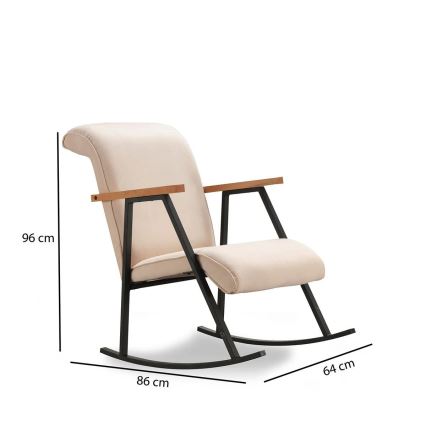 Fauteuil à bascule LUNI crème