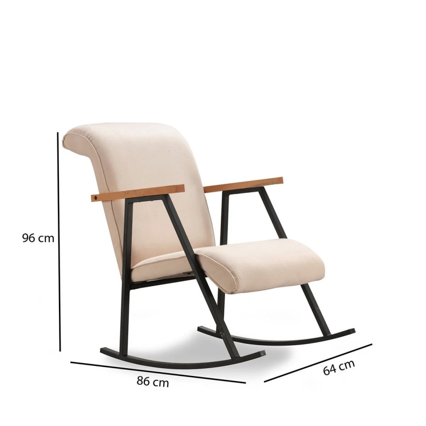 Fauteuil à bascule LUNI crème