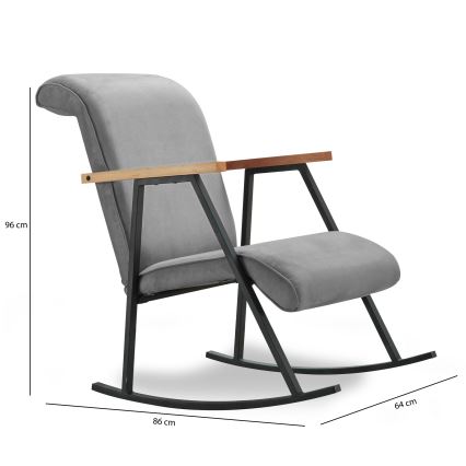 Fauteuil à bascule LUNI gris