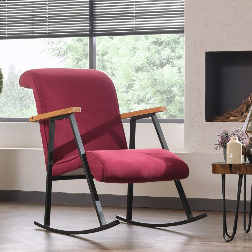 Fauteuil à bascule LUNI rouge