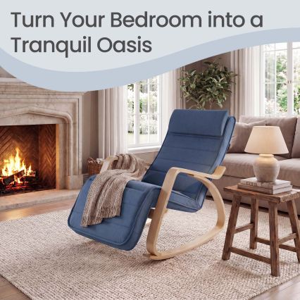 Fauteuil à bascule RESTLY bleu