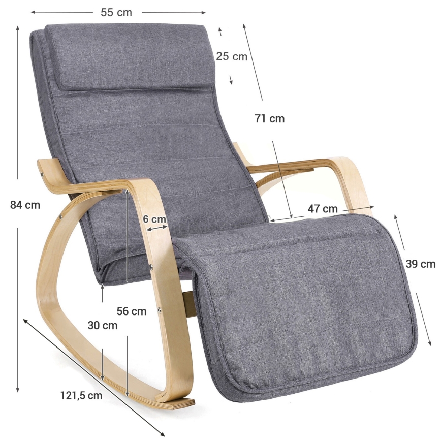 Fauteuil à bascule RESTLY gris