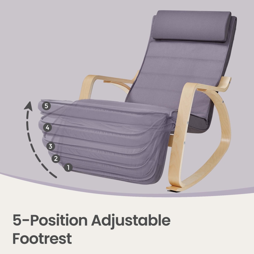 Fauteuil à bascule RESTLY gris/violet