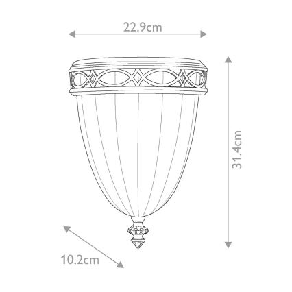 Feiss - Applique DRAWING ROOM 1xE27/60W/230V bronzo
