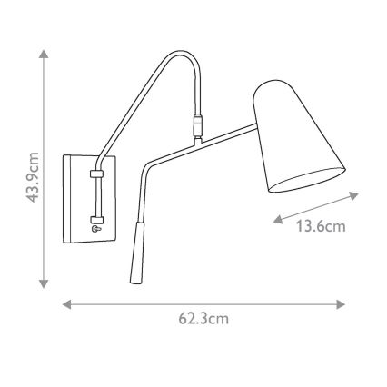 Feiss - Applique murale SIMON 1xE27/60W/230V noir/doré