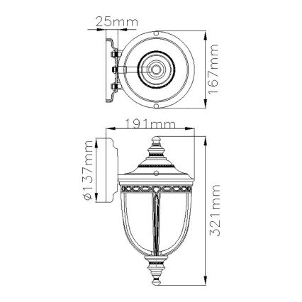 Feiss - Auβen-Wandleuchte ENGLISH BRIDLE 1xE27/60W/230V IP44
