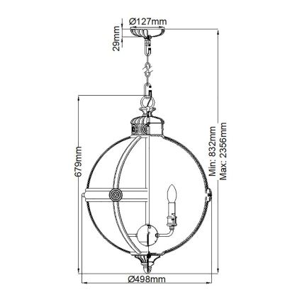 Feiss - Lampadario a sospensione con catena ADAMS 4xE14/60W/230V bronzo
