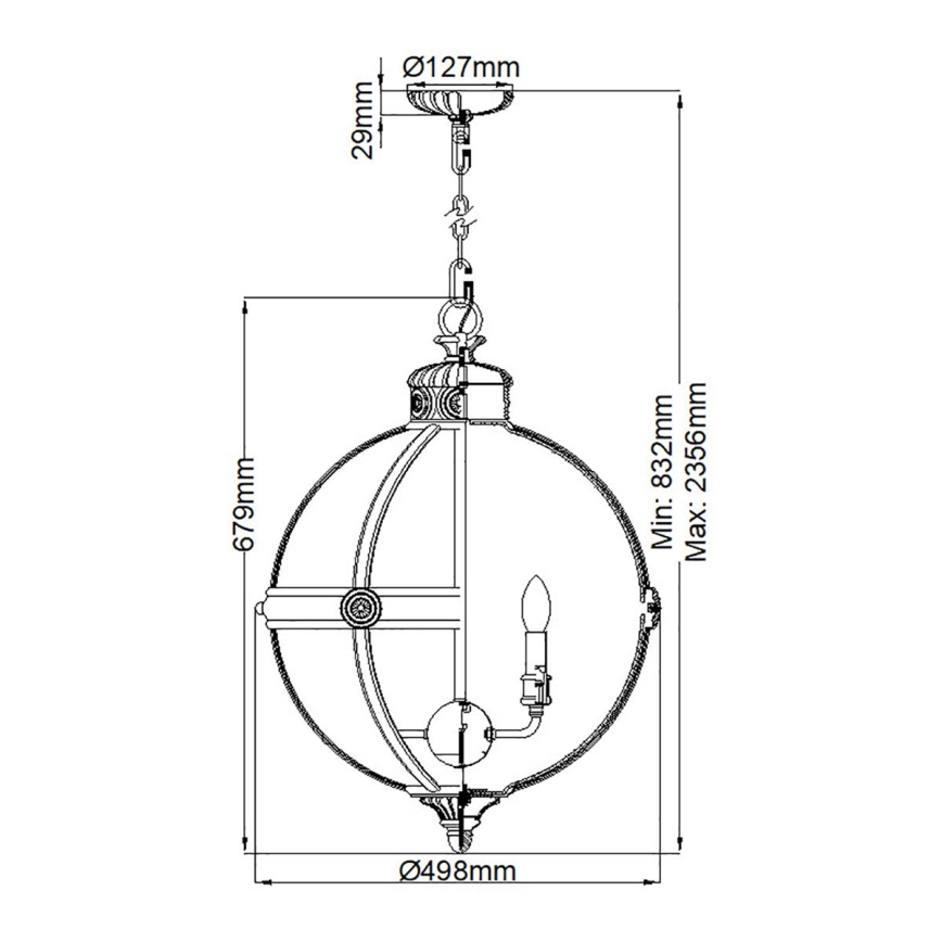 Feiss - Suspension chaîne ADAMS 4xE14/60W/230V bronze