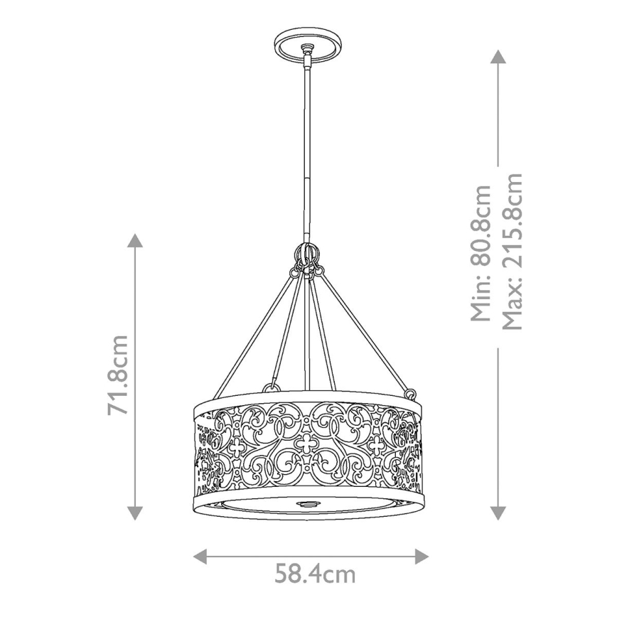 Feiss - Lustre sur tige ARABESQUE 4xE27/60W/230V doré