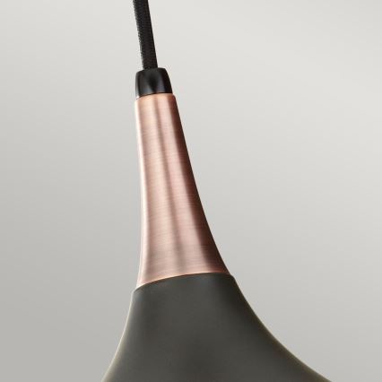 Feiss - Suspension sur câble BESO 1xE27/60W/230V Ø 25,4 cm noir/cuivré