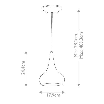 Feiss - Lampadario a sospensione su cavo BESO 1xE27/60W/230V cromo opaco/nero