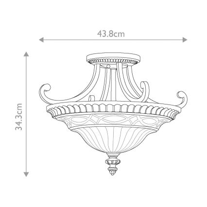 Feiss - Lampadario a plafone DRAWING ROOM 2xE27/60W/230V