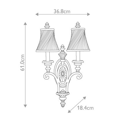 Feiss - Applique DRAWING ROOM 2xE14/60W/230V