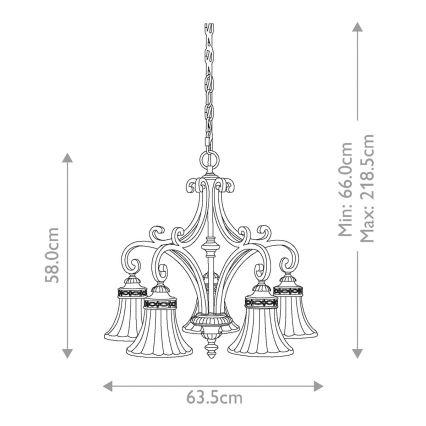 Feiss - Suspension chaîne DRAWING ROOM 5xE27/60W/230V