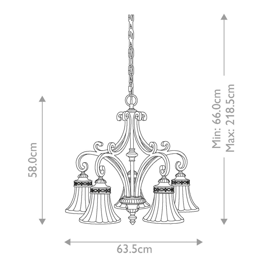 Feiss - Suspension chaîne DRAWING ROOM 5xE27/60W/230V