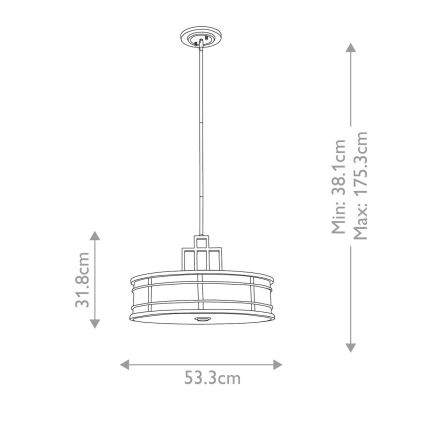 Feiss - Lampadario con asta FUSION 3xE27/40W/230V dorato