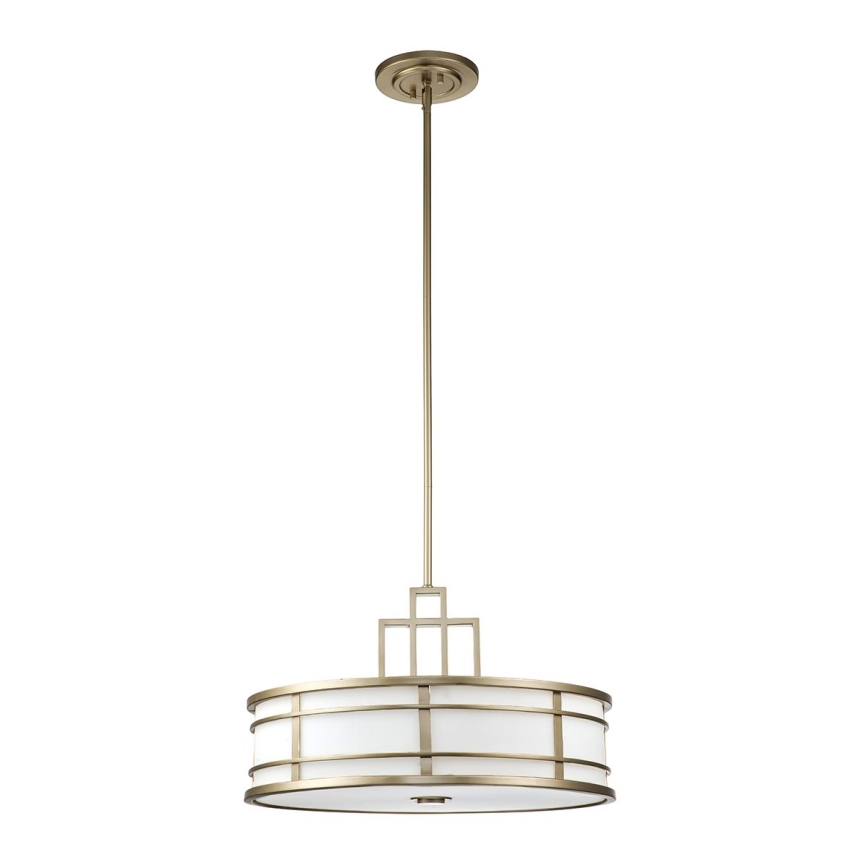 Feiss - Pendelleuchte mit Stange FUSION 3xE27/40W/230V gold