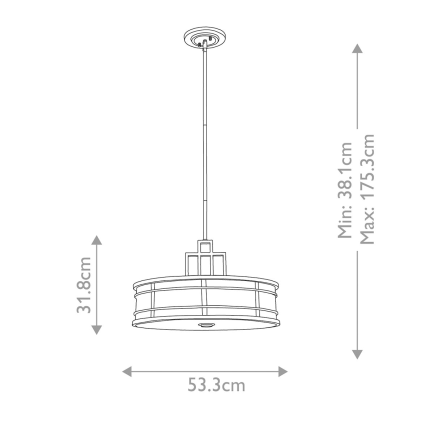 Feiss - Pendelleuchte mit Stange FUSION 3xE27/40W/230V gold
