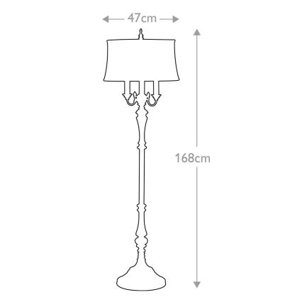 Feiss - Lampada con piedistallo GIBSON 4xE27/60W/230V