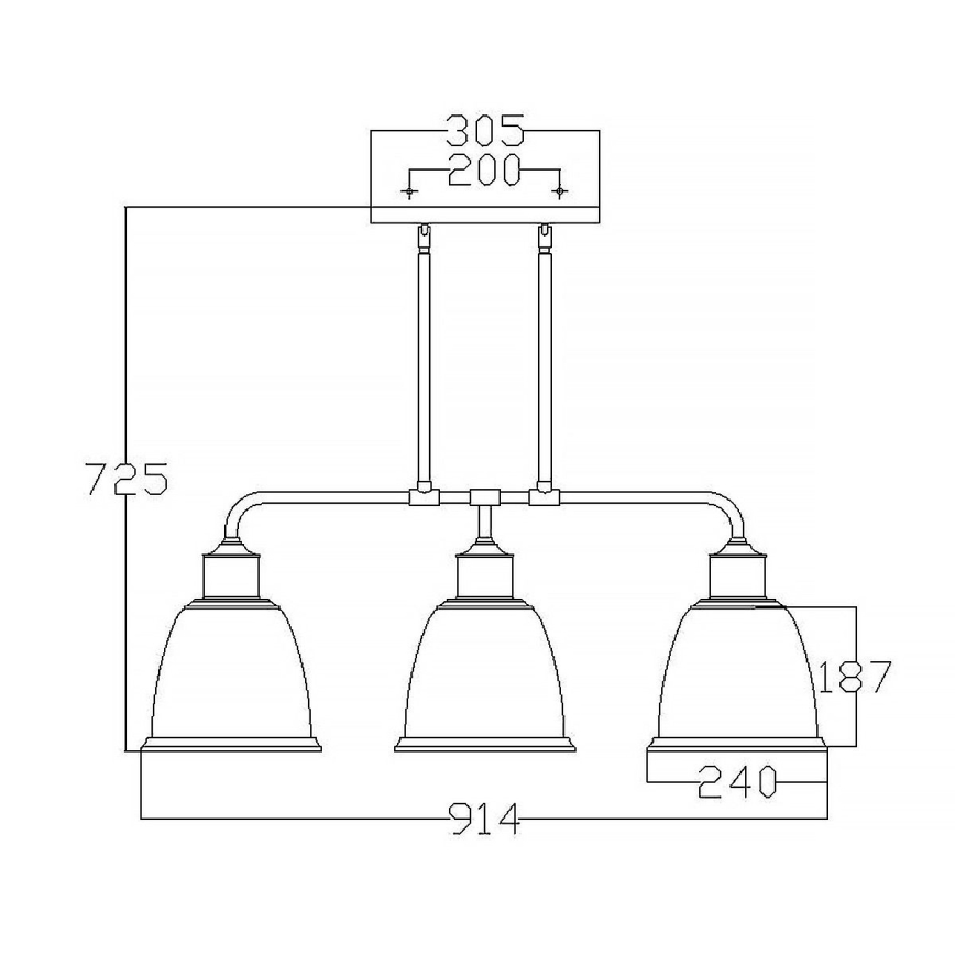 Feiss - Suspension-barre HOBSON 3xE27/60W/230V