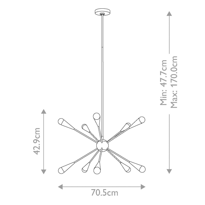 Feiss - LED-Deckenleuchte an Stange JAX 10xG9/3W/230V glänzendes Chrom