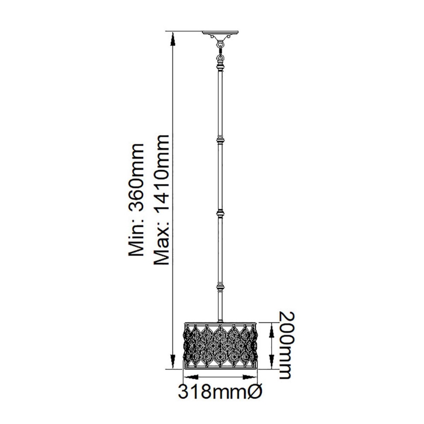 Feiss - Lampadario a sospensione con supporto rigido LUCIA 1xE27/60W/230V