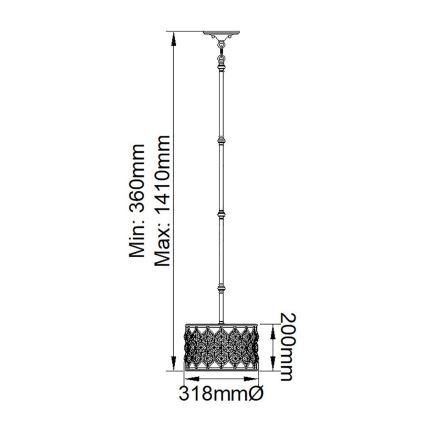 Feiss - Suspension-barre LUCIA 1xE27/60W/230V