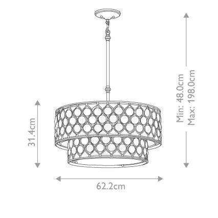 Feiss - Lampadario a sospensione con supporto rigido LUCIA 6xE27/60W/230V