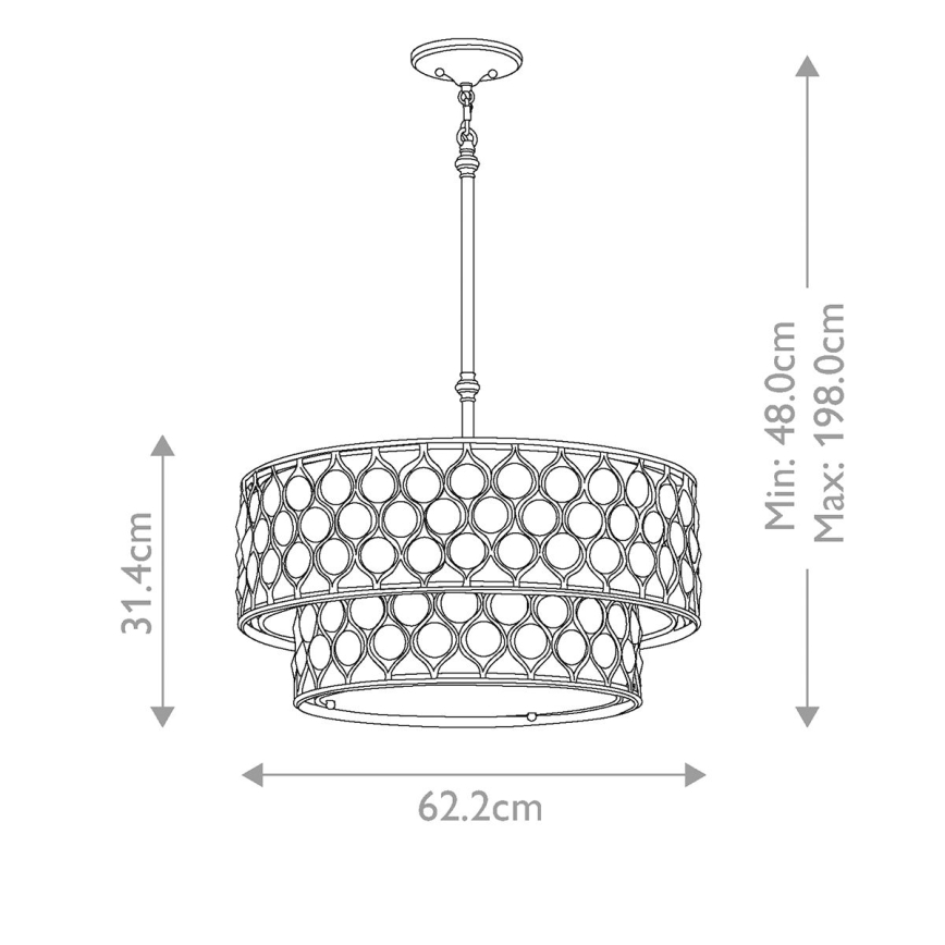 Feiss - Lampadario a sospensione con supporto rigido LUCIA 6xE27/60W/230V
