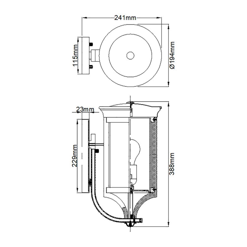 Feiss - Applique murale extérieure MERRILL 1xE27/60W/230V IP44