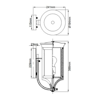 Feiss - Outdoor-Wandleuchte MERRILL 1xE27/60W/230V IP44