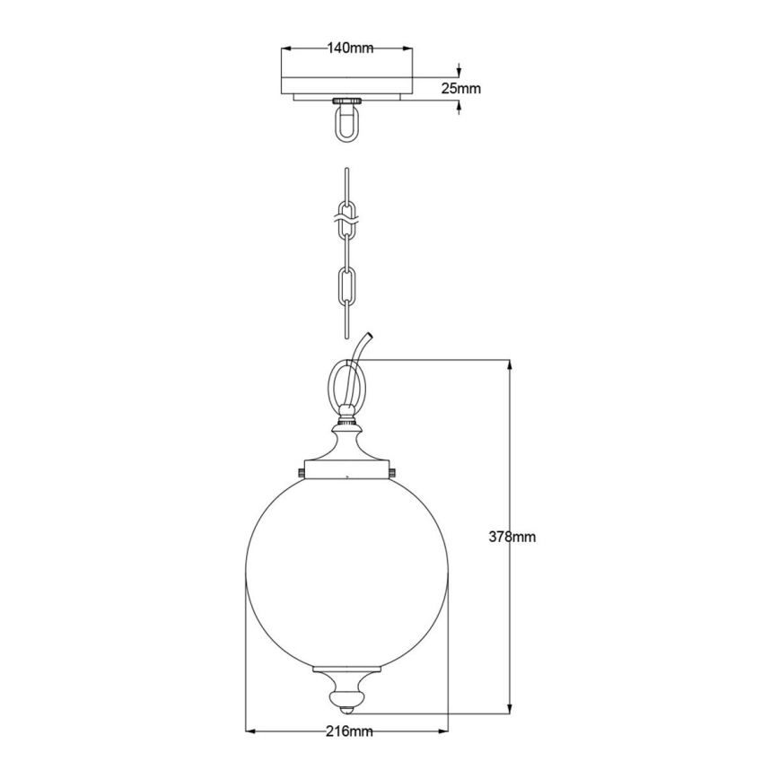 Feiss - Suspension chaîne PARKMAN 1xE27/60W/230V