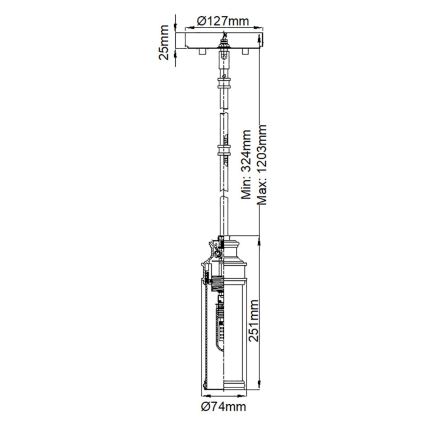 Feiss - Suspension-barre salle de bain PAYNE 1xG9/3W/230V IP44