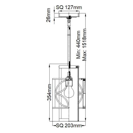 Feiss - Lampadario a stelo REMY 1xE27/60W/230V nero/oro