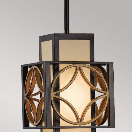 Feiss - Suspension sur tige REMY 1xE27/60W/230V noir/doré