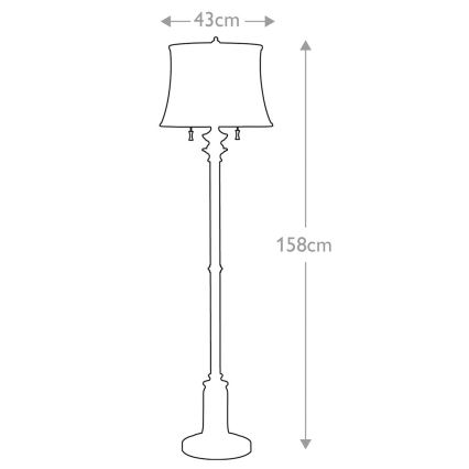 Feiss - Lampada con piedistallo STATEROOM 2xE27/60W/230V argento