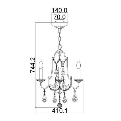 Feiss - Kronleuchter an Kette VALENTINA 4xE14/60W/230V
