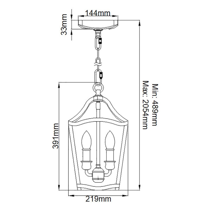Feiss - Hängeleuchte an Kette YARMOUTH 3xE14/60W/230V