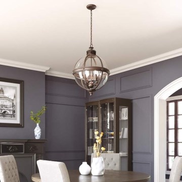 Feiss - Lampadario a sospensione con catena ADAMS 4xE14/60W/230V bronzo