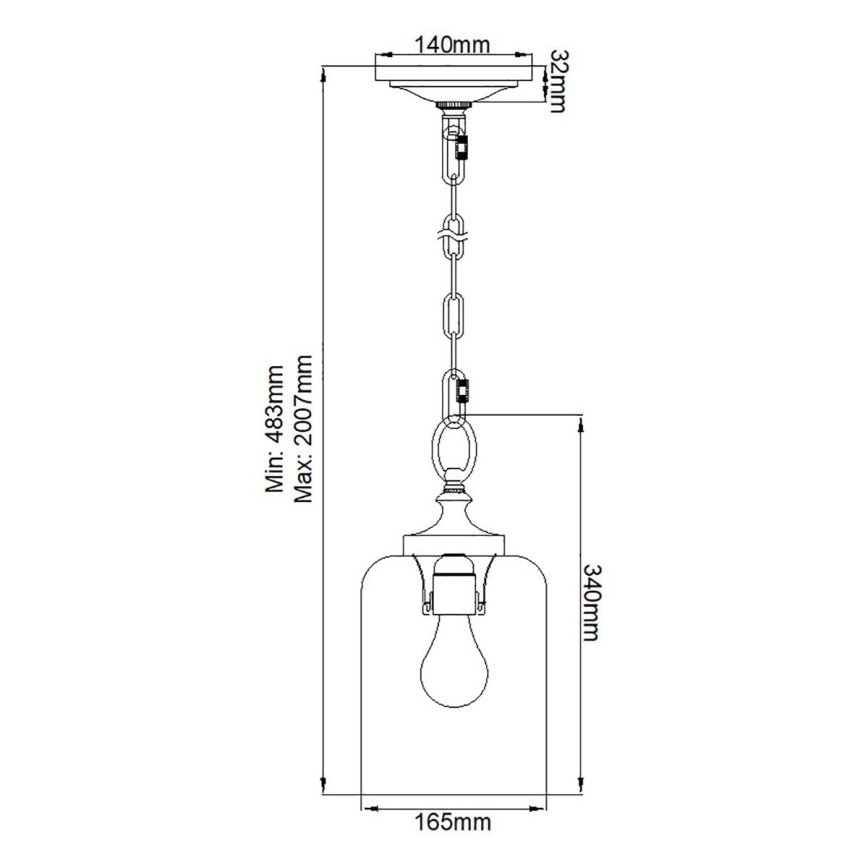 Feiss - Lampadario a sospensione con catena HOUNSLOW 1xE27/60W/230V