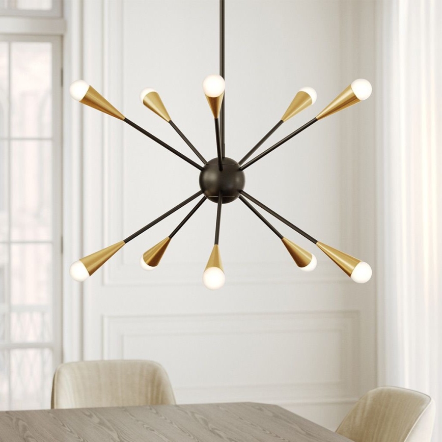 Feiss - LED-Deckenleuchte an Stange JAX 10xG9/3W/230V schwarz/golden