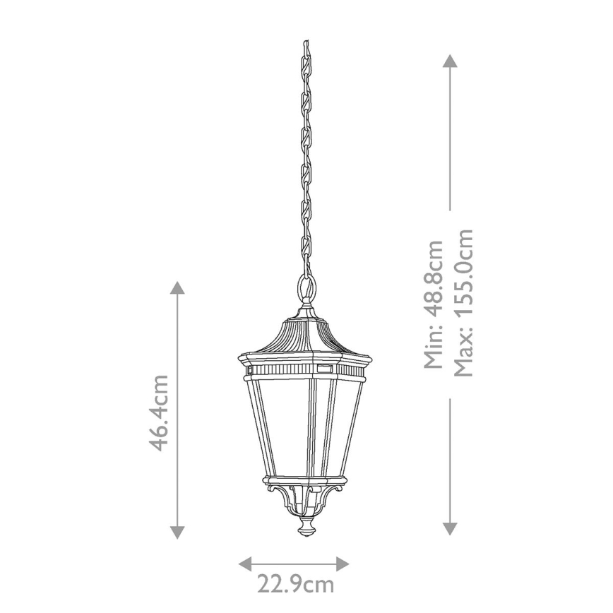 Feiss - Suspension filaire d'extérieur COTSWOLD LANE 2xE14/60W/230V noire
