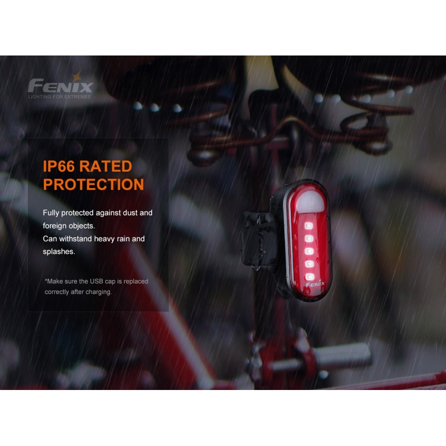 Fenix BC05RV20 - Lampe torche rechargeable vélo LED/USB IP66 15 lm 120 hrs