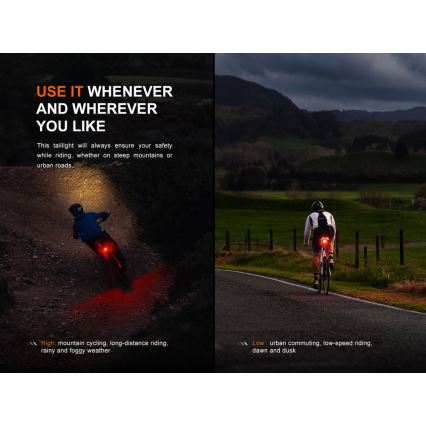 Fenix BC06R - Dimmbares, aufladbares LED-Fahrradlicht LED/USB IP66 90 lm 24,5 h