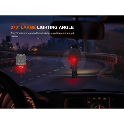 Fenix BC06R - Dimmbares, aufladbares LED-Fahrradlicht LED/USB IP66 90 lm 24,5 h