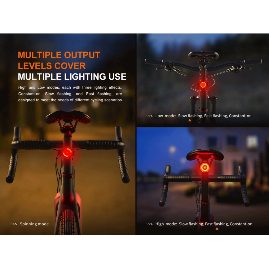 Fenix BC06R - LED Luce per bicicletta ricaricabile e dimmerabile LED/USB IP66 90 lm 24,5 h