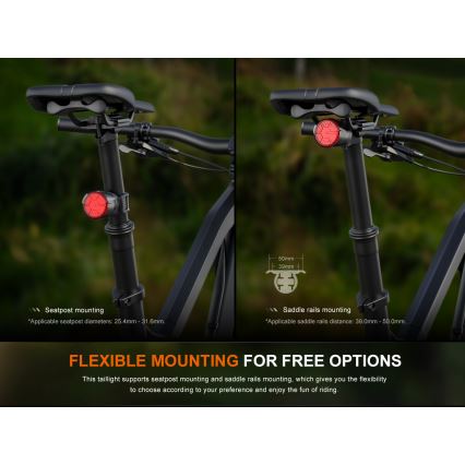 Fenix BC06R - Phare de vélo à intensité variable et rechargeable LED/USB IP66 90 lm 24,5 h 560 mAh