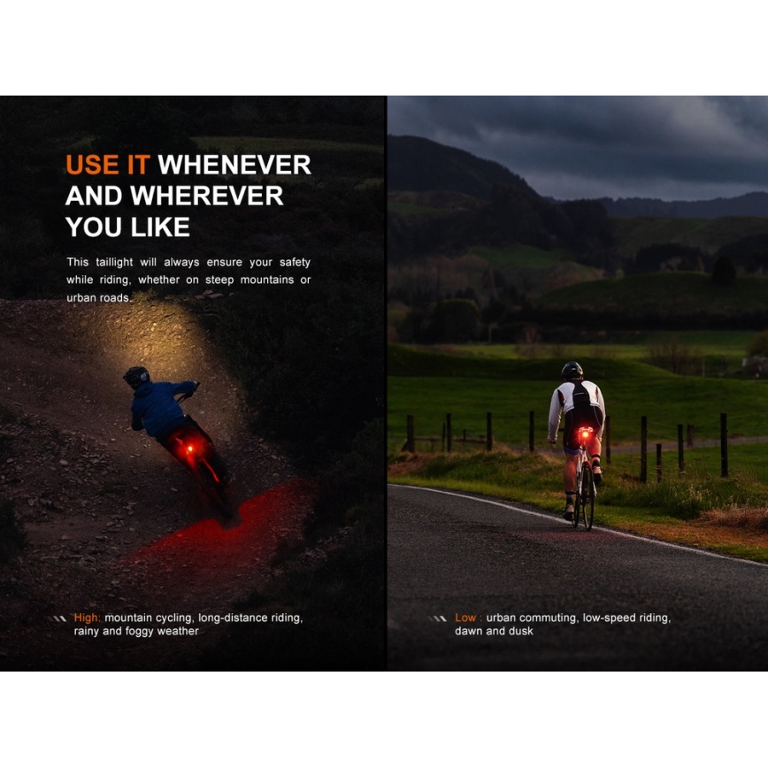 Fenix BC06R - Phare de vélo à intensité variable et rechargeable LED/USB IP66 90 lm 24,5 h 560 mAh